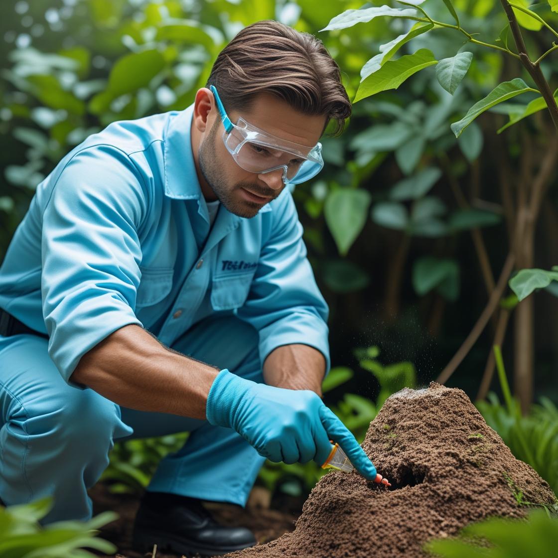 need image of pest control expert doing their jobs and treating pests, rodents and termite